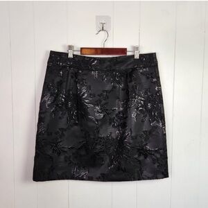RW&CO Black Floral Jacquard Embroidered Mini Pencil Skirt Fancy Dressy Party